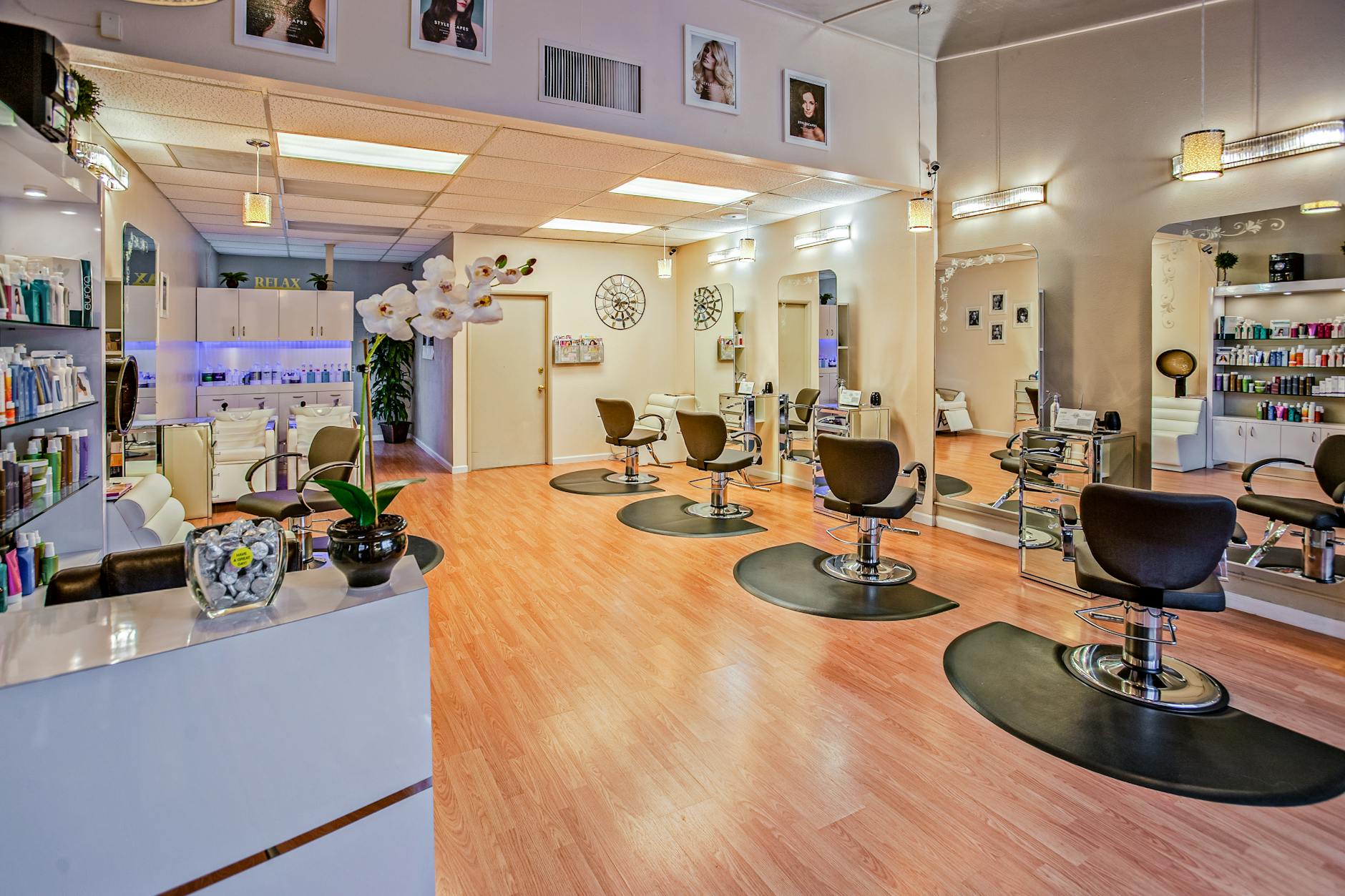 Boutique hair salon interior with modern design